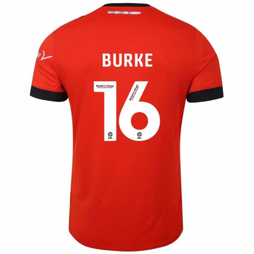 Børn Reece Burke #16 Orange Sort Hjemmebane Spillertrøjer 2024/25 Trøje T-Shirt