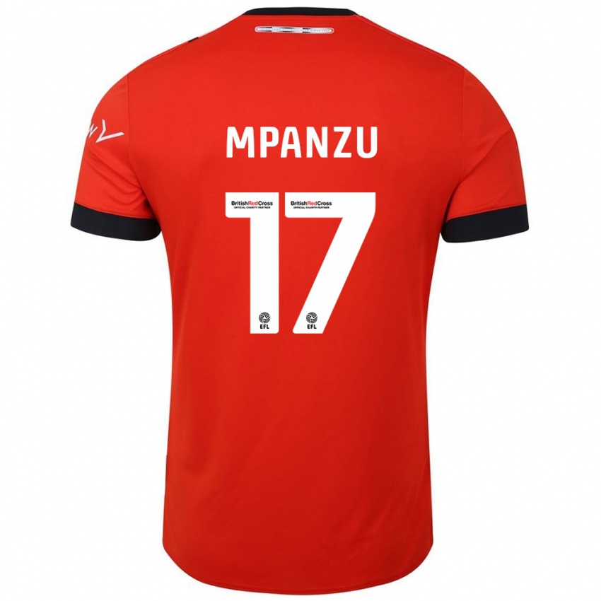 Børn Pelly Ruddock Mpanzu #17 Orange Sort Hjemmebane Spillertrøjer 2024/25 Trøje T-Shirt