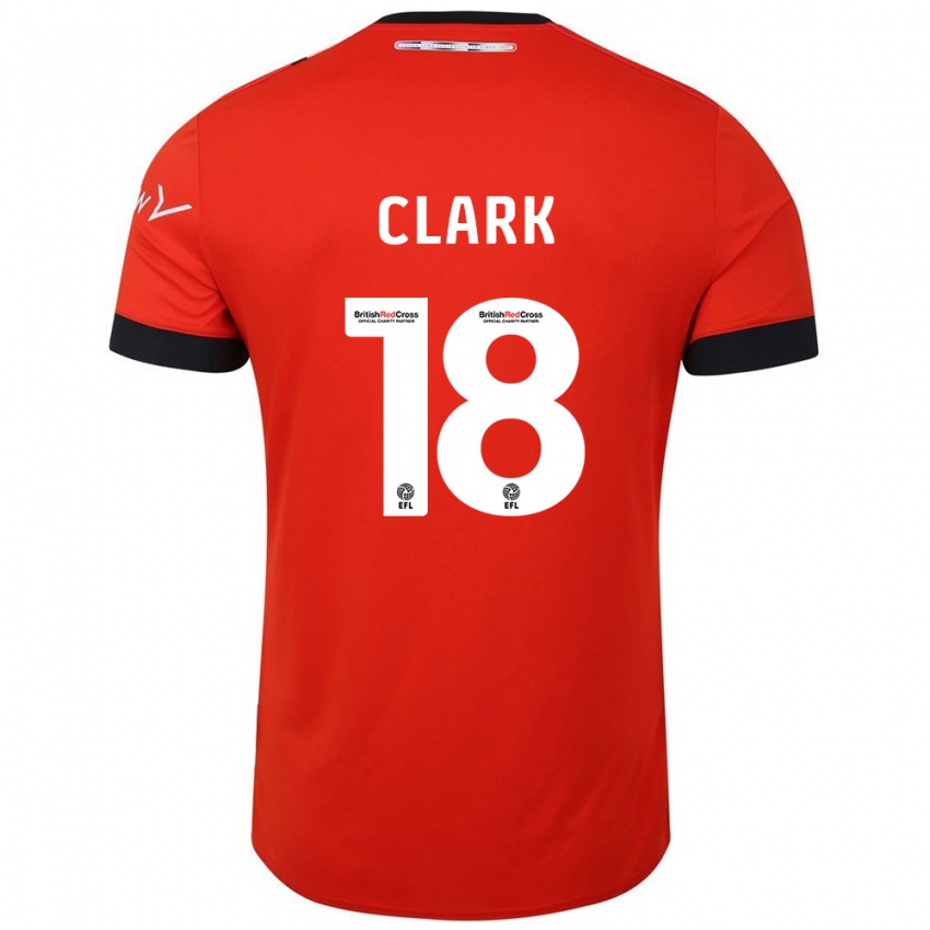 Børn Jordan Clark #18 Orange Sort Hjemmebane Spillertrøjer 2024/25 Trøje T-Shirt