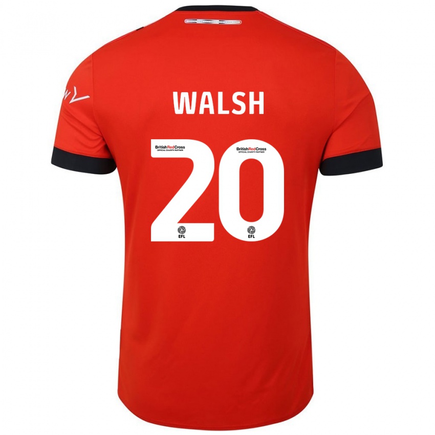 Børn Liam Walsh #20 Orange Sort Hjemmebane Spillertrøjer 2024/25 Trøje T-Shirt