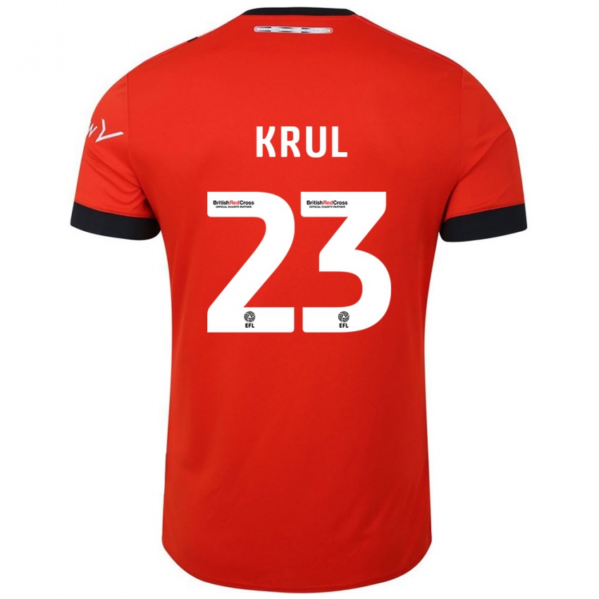 Børn Tim Krul #23 Orange Sort Hjemmebane Spillertrøjer 2024/25 Trøje T-Shirt