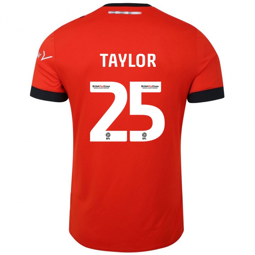 Børn Joe Taylor #25 Orange Sort Hjemmebane Spillertrøjer 2024/25 Trøje T-Shirt