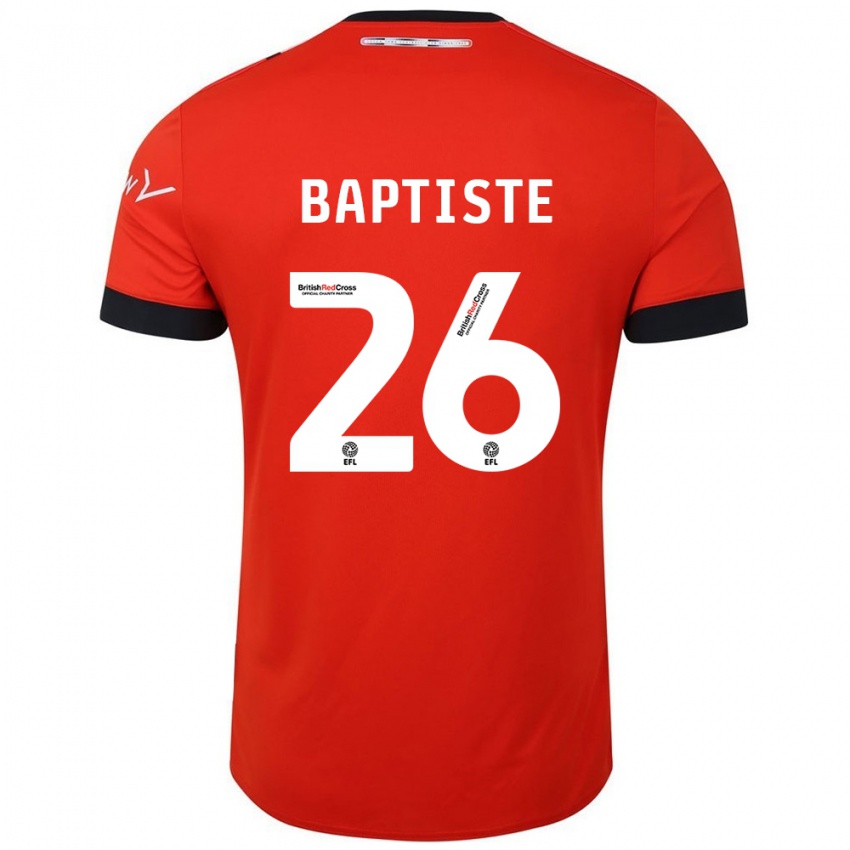 Børn Shandon Baptiste #26 Orange Sort Hjemmebane Spillertrøjer 2024/25 Trøje T-Shirt