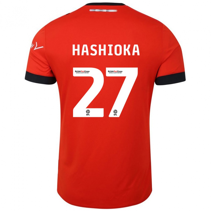 Børn Daiki Hashioka #27 Orange Sort Hjemmebane Spillertrøjer 2024/25 Trøje T-Shirt