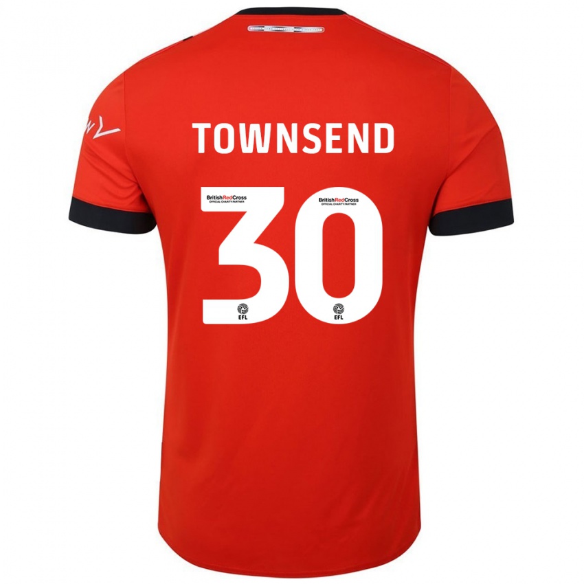 Børn Andros Townsend #30 Orange Sort Hjemmebane Spillertrøjer 2024/25 Trøje T-Shirt