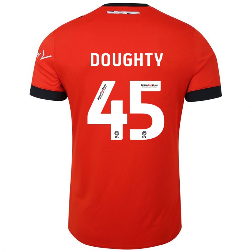 Børn Alfie Doughty #45 Orange Sort Hjemmebane Spillertrøjer 2024/25 Trøje T-Shirt