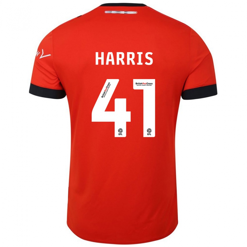 Børn Taylan Harris #41 Orange Sort Hjemmebane Spillertrøjer 2024/25 Trøje T-Shirt