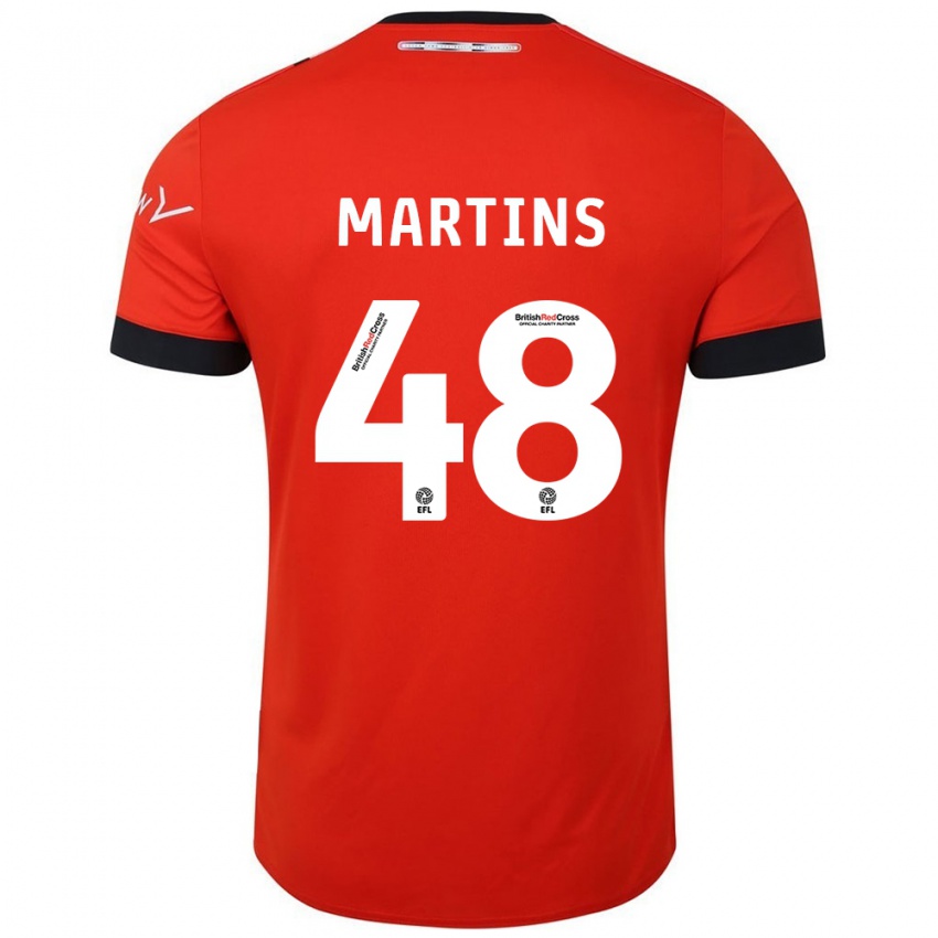 Børn Dominic Dos Santos Martins #48 Orange Sort Hjemmebane Spillertrøjer 2024/25 Trøje T-Shirt