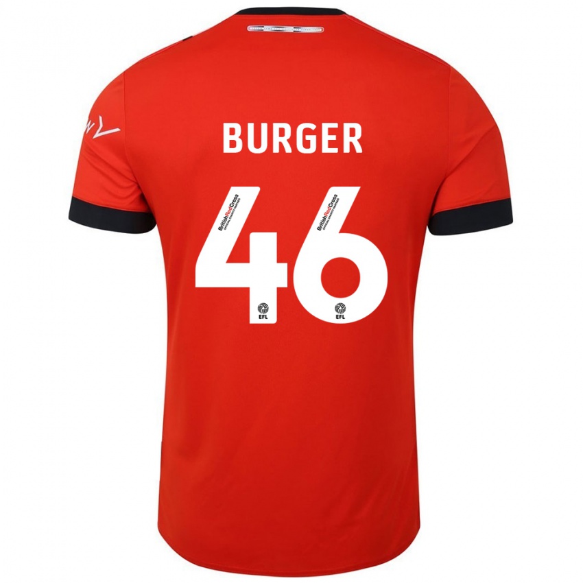 Børn Jake Burger #46 Orange Sort Hjemmebane Spillertrøjer 2024/25 Trøje T-Shirt