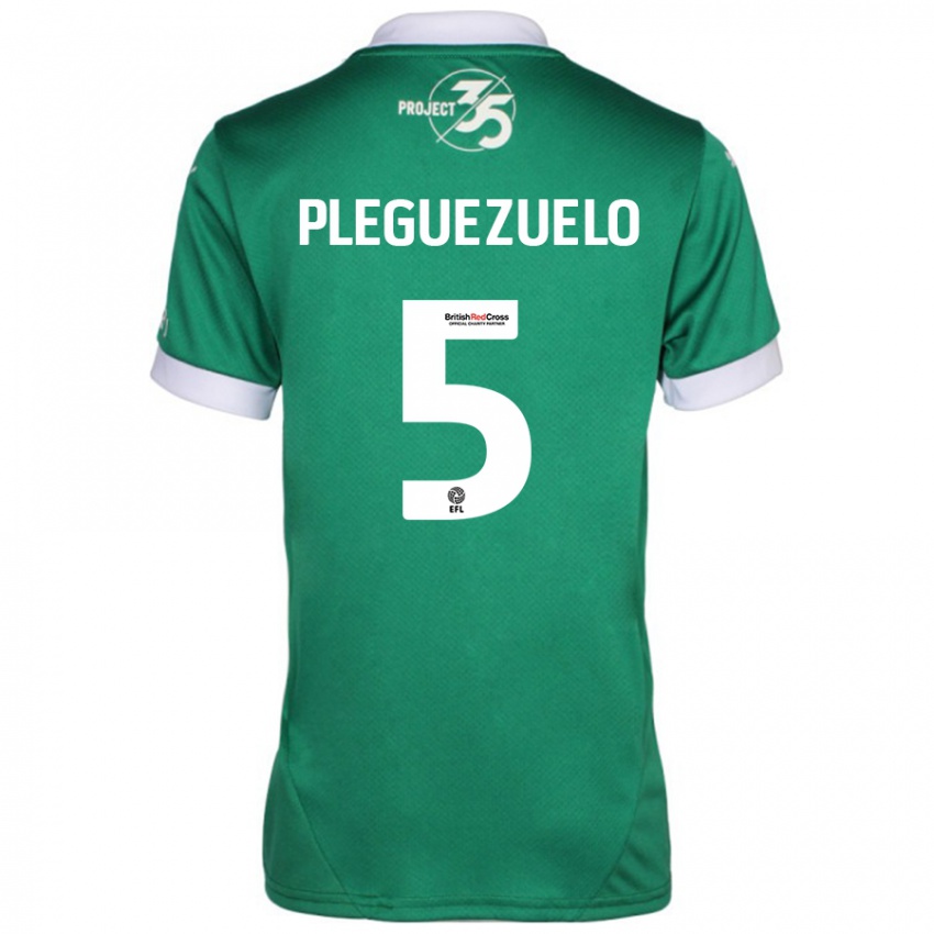 Børn Julio Pleguezuelo #5 Grøn Hvid Hjemmebane Spillertrøjer 2024/25 Trøje T-Shirt