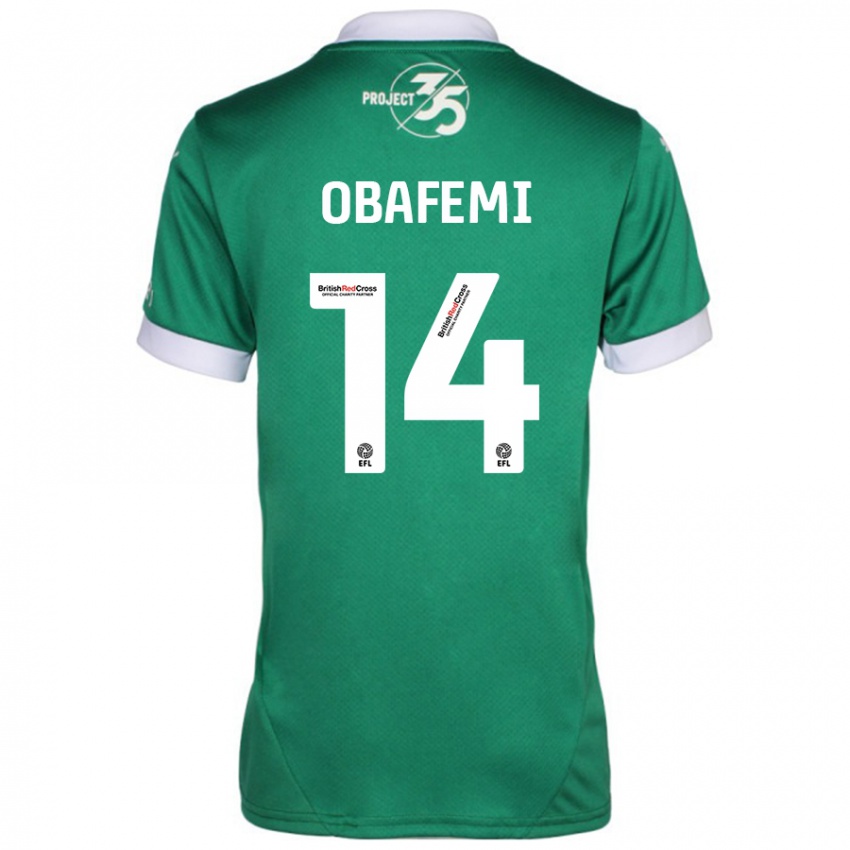 Børn Michael Obafemi #14 Grøn Hvid Hjemmebane Spillertrøjer 2024/25 Trøje T-Shirt