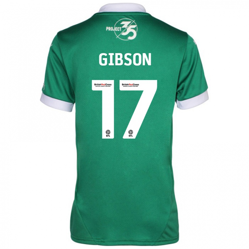 Børn Lewis Gibson #17 Grøn Hvid Hjemmebane Spillertrøjer 2024/25 Trøje T-Shirt