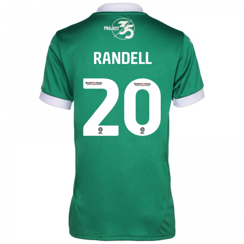 Børn Adam Randell #20 Grøn Hvid Hjemmebane Spillertrøjer 2024/25 Trøje T-Shirt