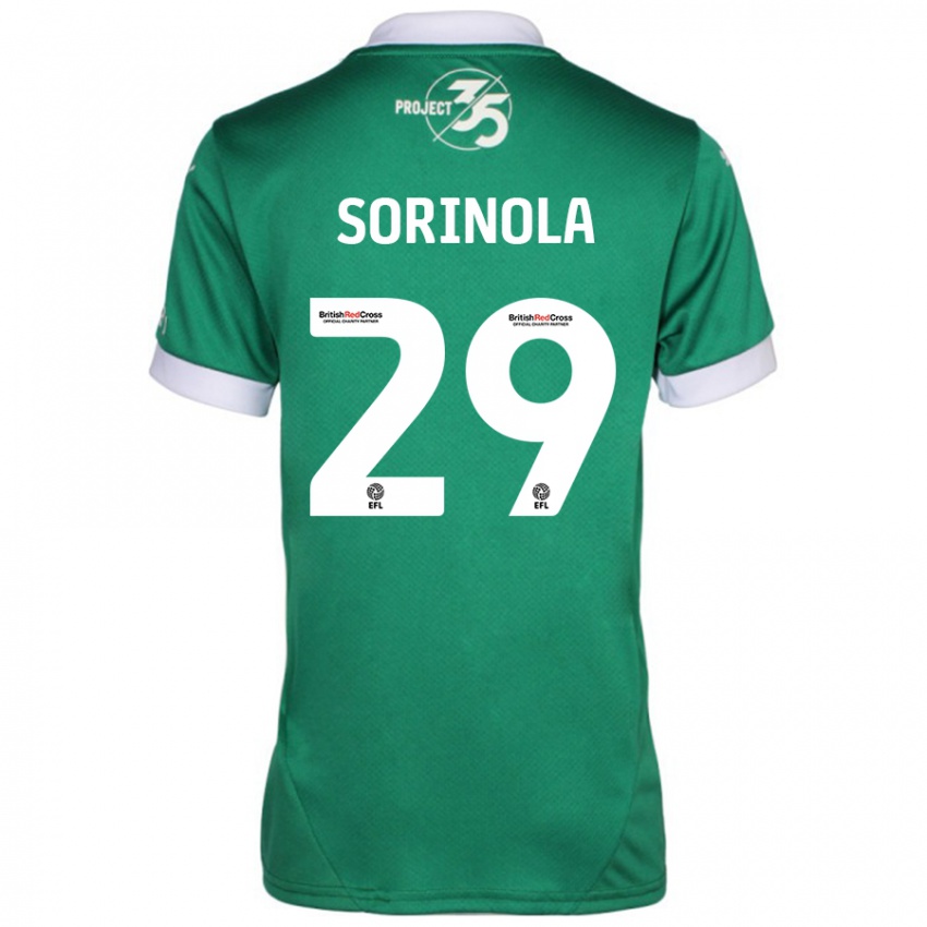 Børn Matthew Sorinola #29 Grøn Hvid Hjemmebane Spillertrøjer 2024/25 Trøje T-Shirt