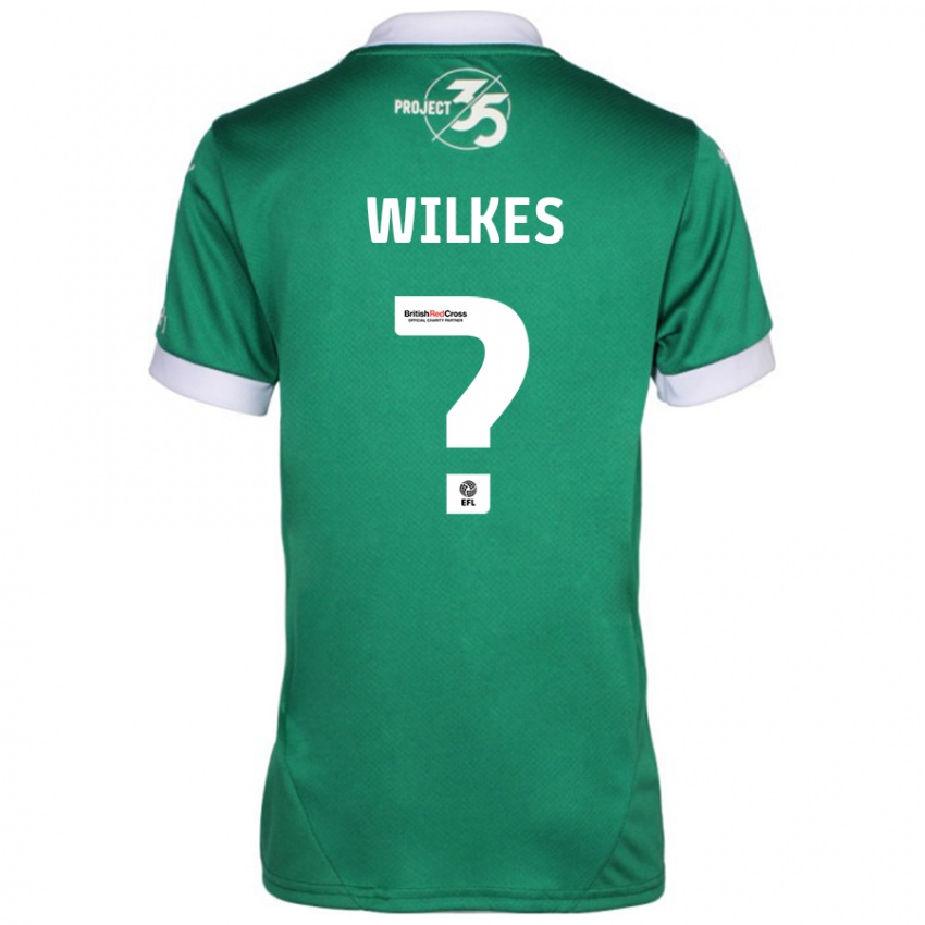 Børn Finley Wilkes #0 Grøn Hvid Hjemmebane Spillertrøjer 2024/25 Trøje T-Shirt