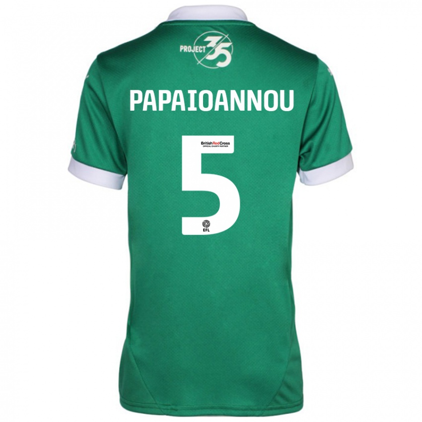 Børn Panagiota Papaioannou #5 Grøn Hvid Hjemmebane Spillertrøjer 2024/25 Trøje T-Shirt