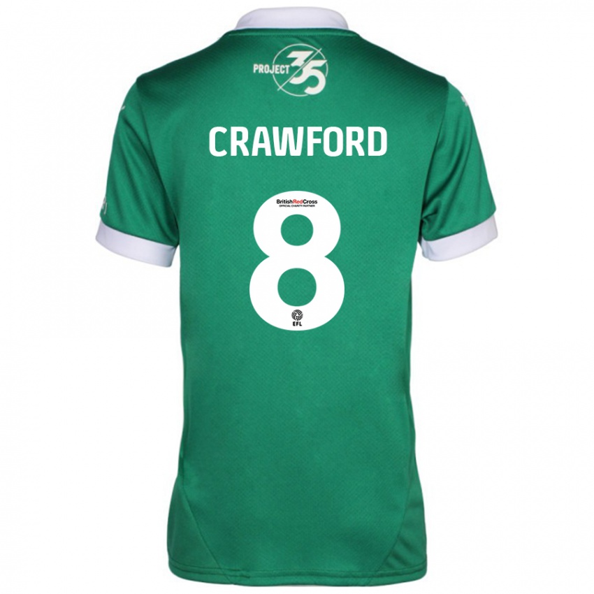 Børn Imy Crawford #8 Grøn Hvid Hjemmebane Spillertrøjer 2024/25 Trøje T-Shirt