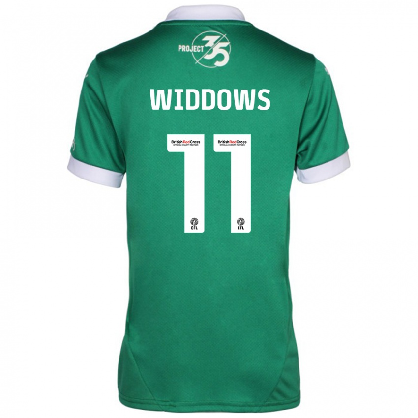 Børn Jade Widdows #11 Grøn Hvid Hjemmebane Spillertrøjer 2024/25 Trøje T-Shirt