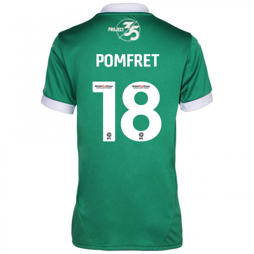 Børn Taya Pomfret #18 Grøn Hvid Hjemmebane Spillertrøjer 2024/25 Trøje T-Shirt