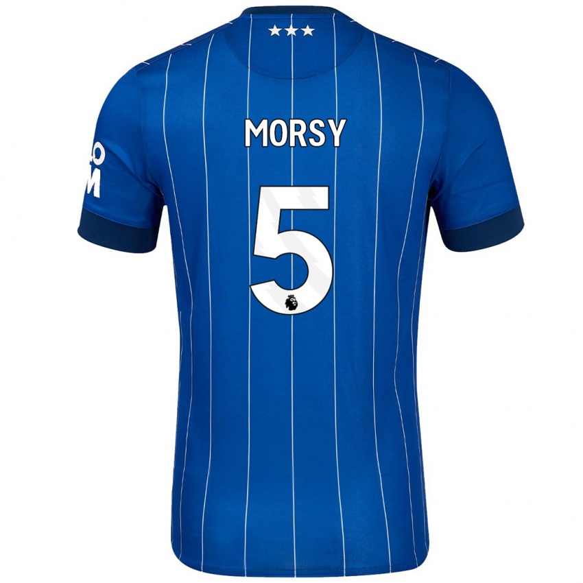 Børn Samy Morsy #5 Marineblå Hjemmebane Spillertrøjer 2024/25 Trøje T-Shirt