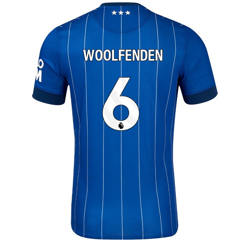 Børn Luke Woolfenden #6 Marineblå Hjemmebane Spillertrøjer 2024/25 Trøje T-Shirt