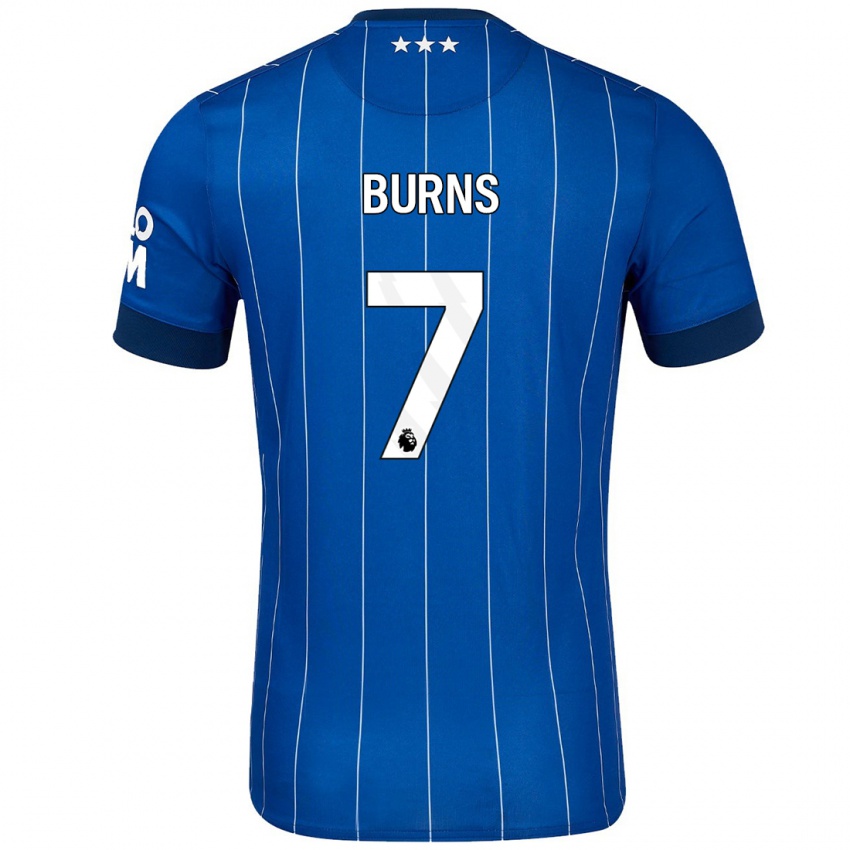 Børn Wes Burns #7 Marineblå Hjemmebane Spillertrøjer 2024/25 Trøje T-Shirt