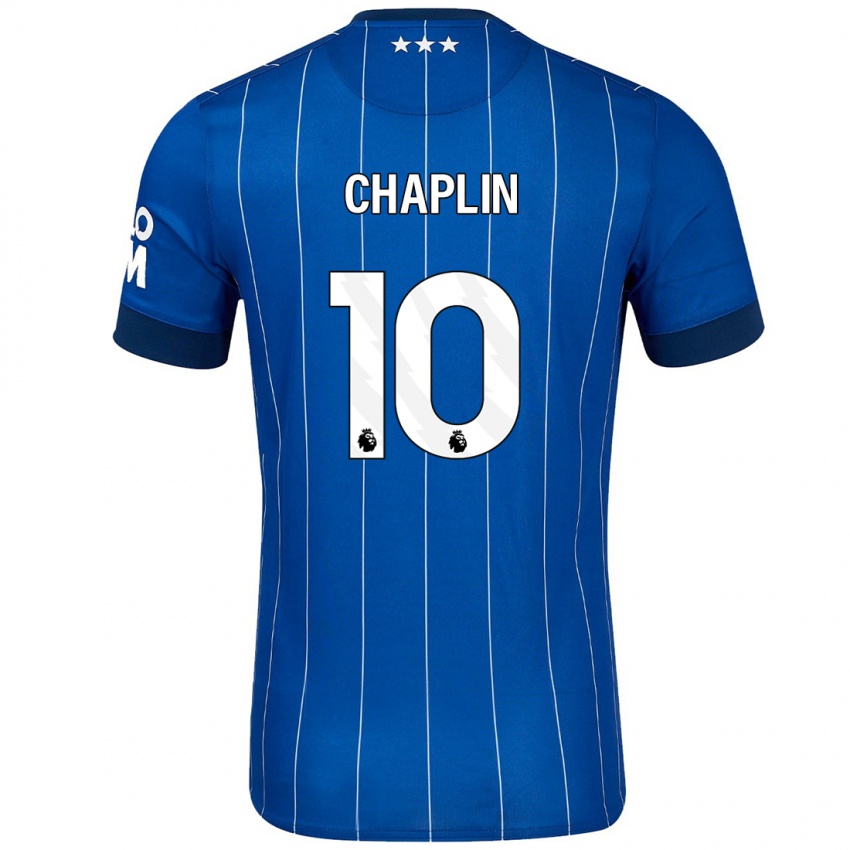 Børn Conor Chaplin #10 Marineblå Hjemmebane Spillertrøjer 2024/25 Trøje T-Shirt