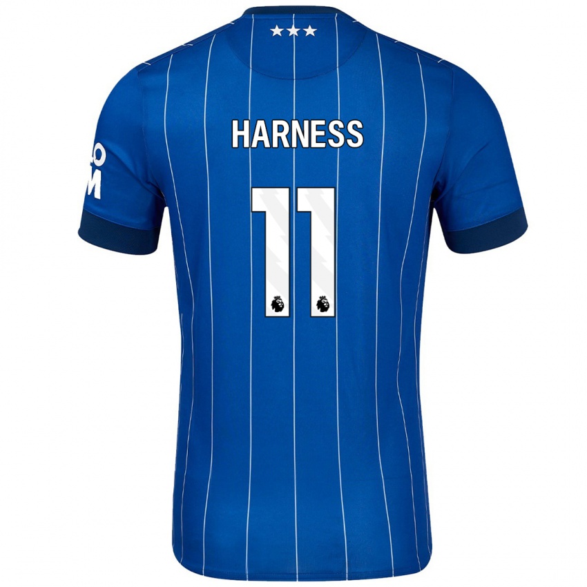 Børn Marcus Harness #11 Marineblå Hjemmebane Spillertrøjer 2024/25 Trøje T-Shirt