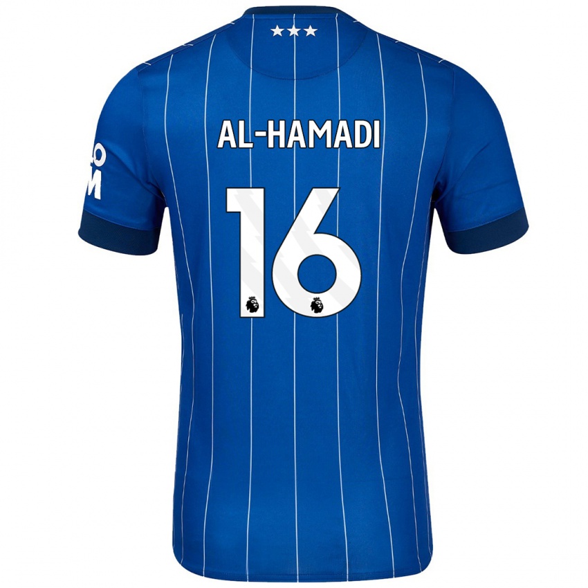 Børn Ali Al-Hamadi #16 Marineblå Hjemmebane Spillertrøjer 2024/25 Trøje T-Shirt