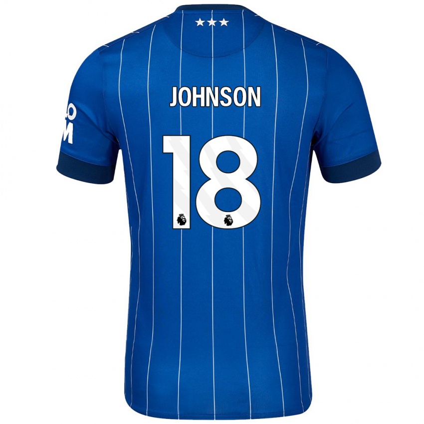 Børn Ben Johnson #18 Marineblå Hjemmebane Spillertrøjer 2024/25 Trøje T-Shirt