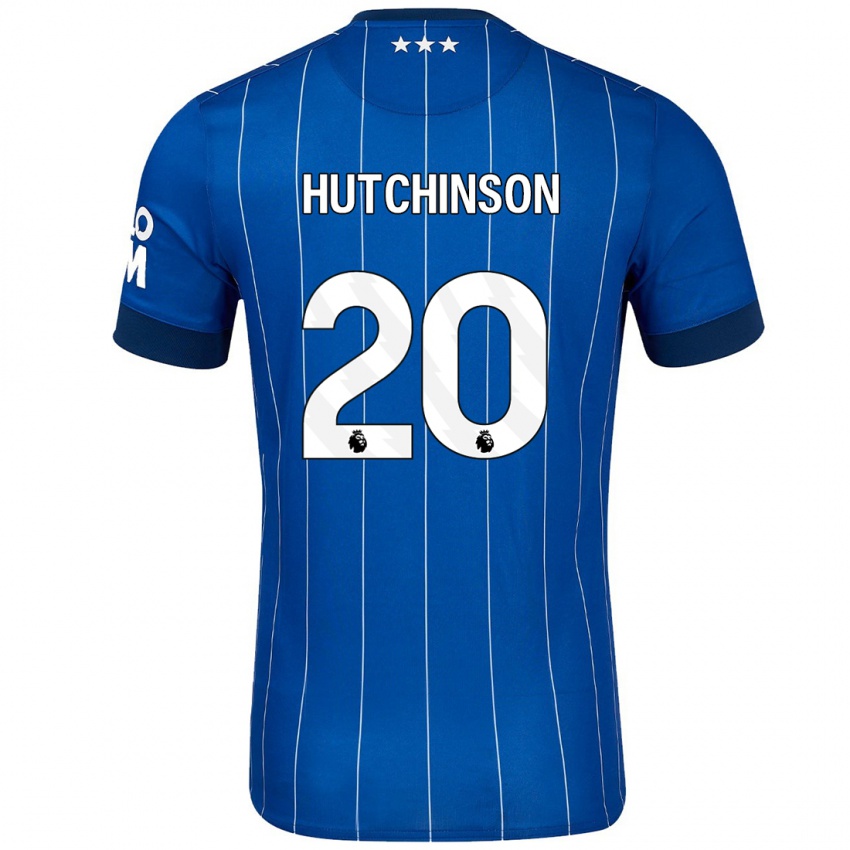 Børn Omari Hutchinson #20 Marineblå Hjemmebane Spillertrøjer 2024/25 Trøje T-Shirt