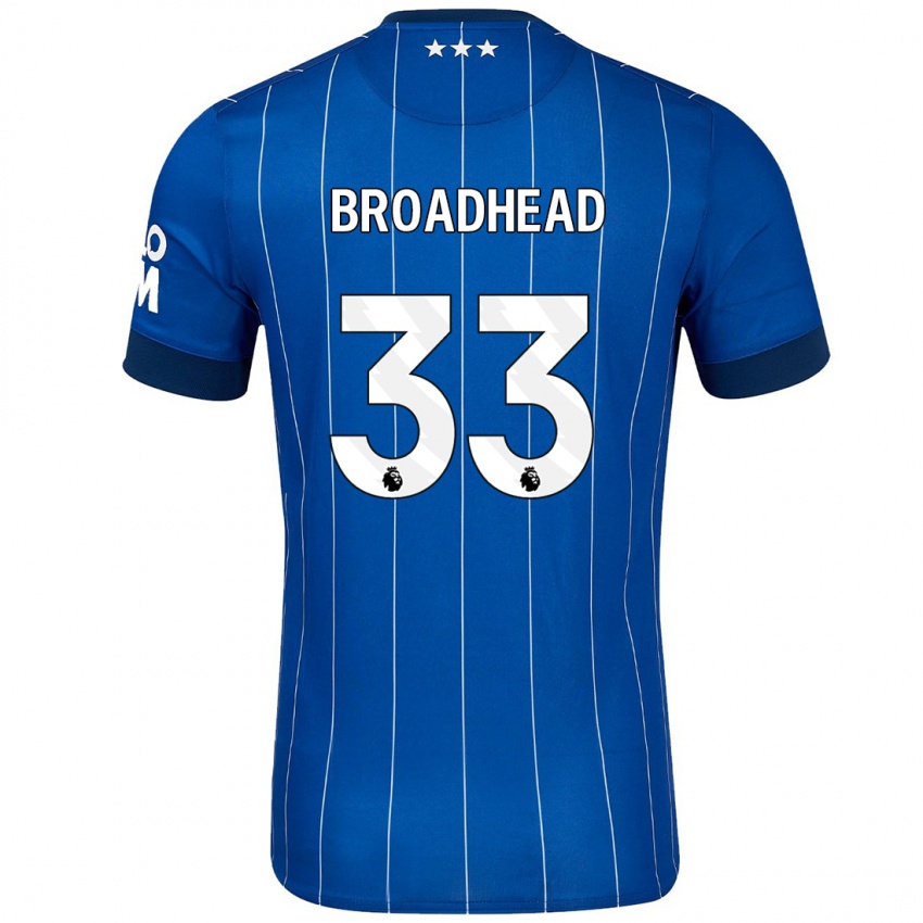 Børn Nathan Broadhead #33 Marineblå Hjemmebane Spillertrøjer 2024/25 Trøje T-Shirt