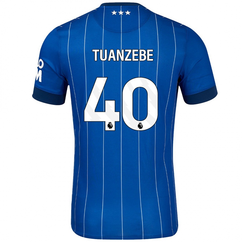 Børn Axel Tuanzebe #40 Marineblå Hjemmebane Spillertrøjer 2024/25 Trøje T-Shirt