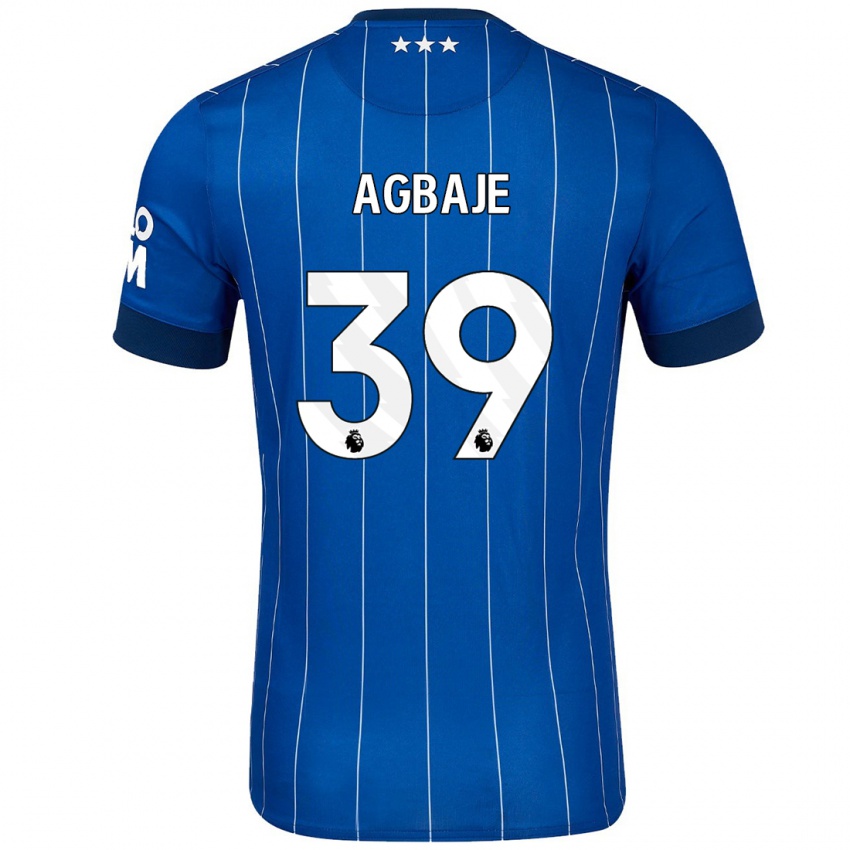 Børn Edwin Agbaje #39 Marineblå Hjemmebane Spillertrøjer 2024/25 Trøje T-Shirt