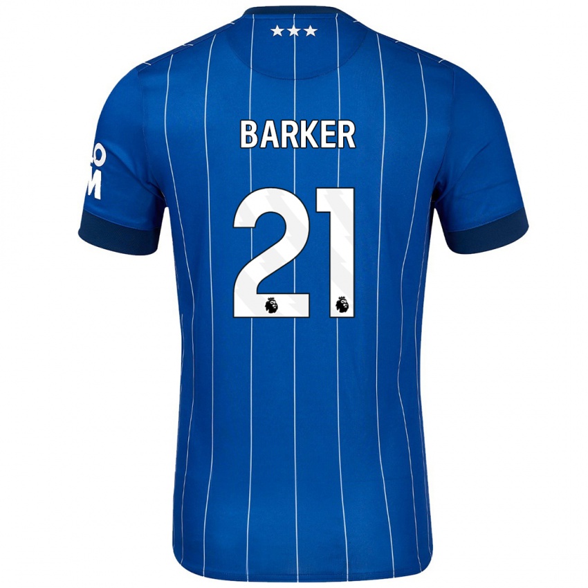 Børn Maisy Barker #21 Marineblå Hjemmebane Spillertrøjer 2024/25 Trøje T-Shirt