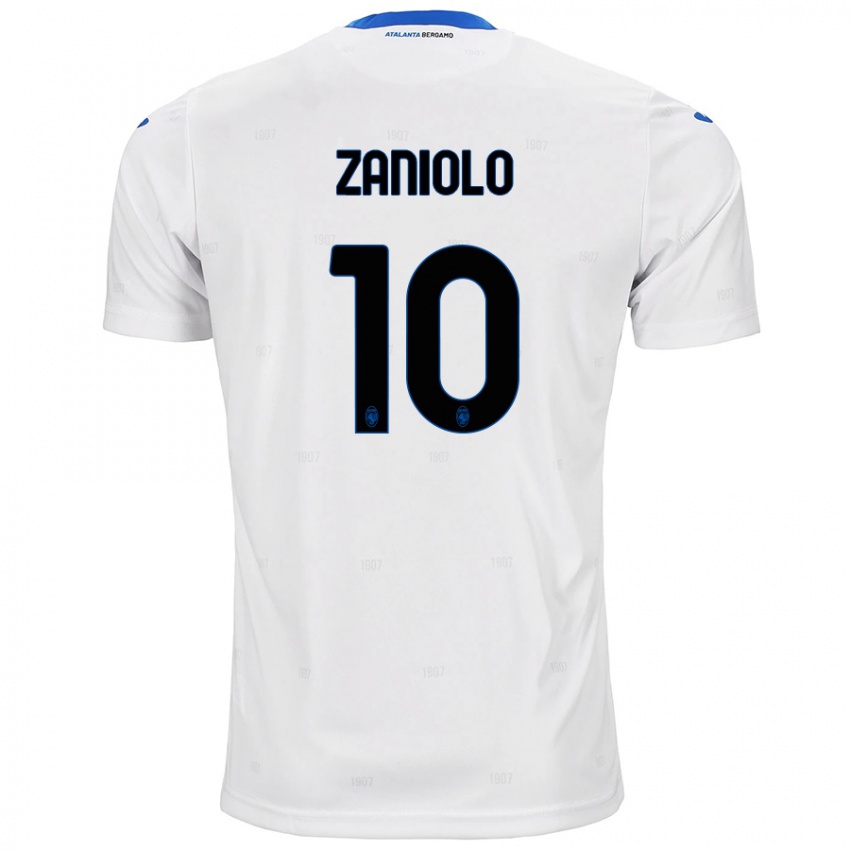 Børn Nicolo Zaniolo #10 Hvid Udebane Spillertrøjer 2024/25 Trøje T-Shirt