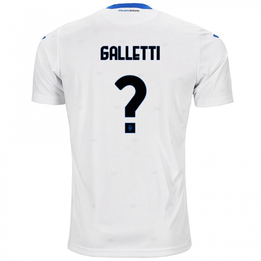 Børn Elia Galletti #0 Hvid Udebane Spillertrøjer 2024/25 Trøje T-Shirt