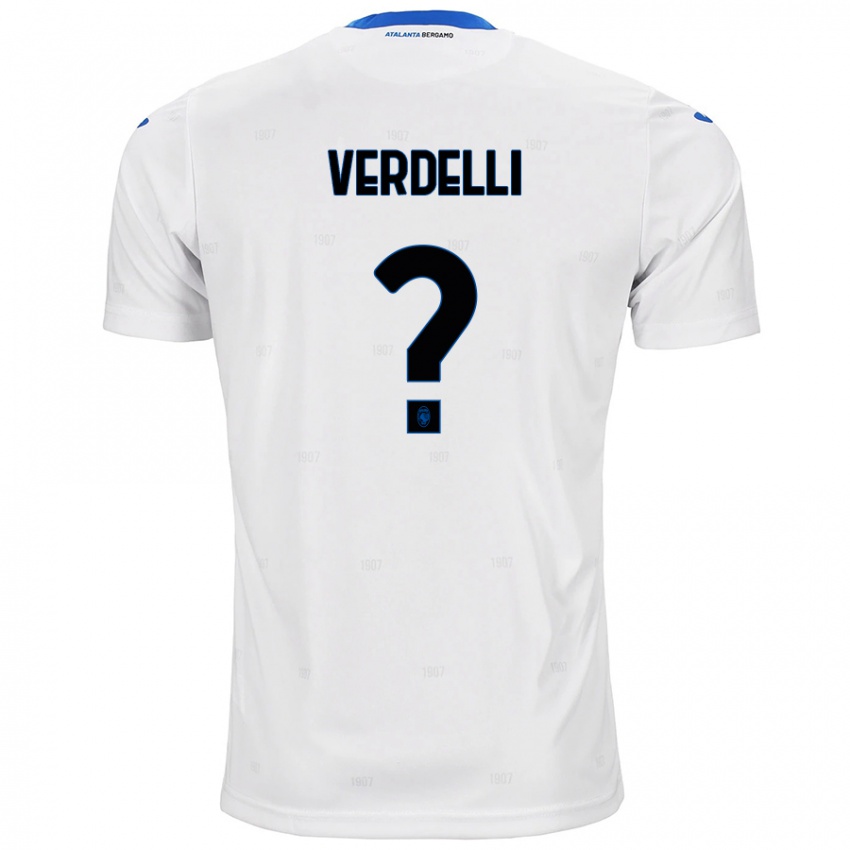 Børn Davide Verdelli #0 Hvid Udebane Spillertrøjer 2024/25 Trøje T-Shirt