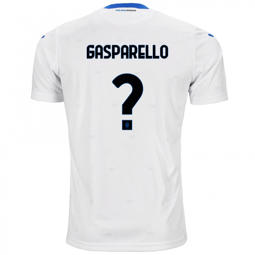 Børn Francesco Gasparello #0 Hvid Udebane Spillertrøjer 2024/25 Trøje T-Shirt