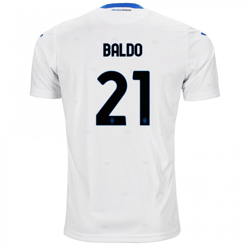 Børn Nicolò Baldo #21 Hvid Udebane Spillertrøjer 2024/25 Trøje T-Shirt