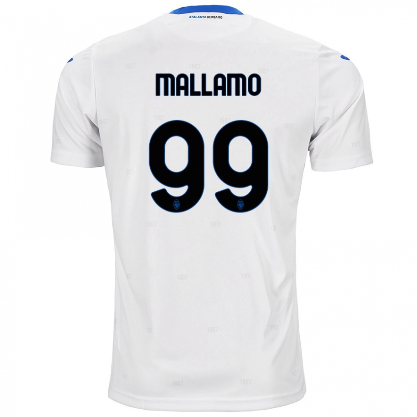 Børn Alessandro Mallamo #99 Hvid Udebane Spillertrøjer 2024/25 Trøje T-Shirt