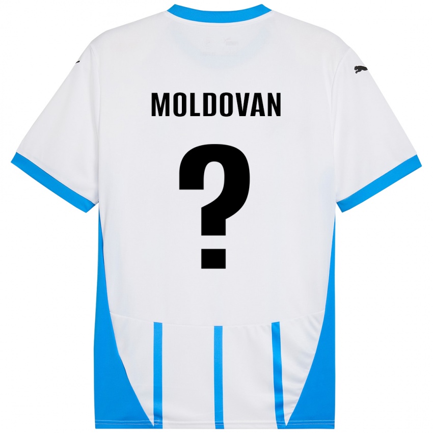 Børn Horațiu Moldovan #0 Hvid Blå Udebane Spillertrøjer 2024/25 Trøje T-Shirt