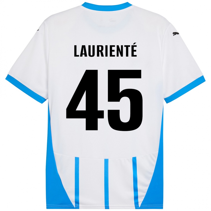 Børn Armand Laurienté #45 Hvid Blå Udebane Spillertrøjer 2024/25 Trøje T-Shirt