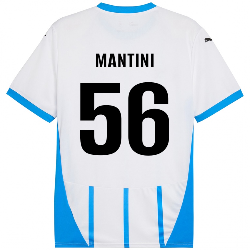 Børn Raffaele Mantini #56 Hvid Blå Udebane Spillertrøjer 2024/25 Trøje T-Shirt