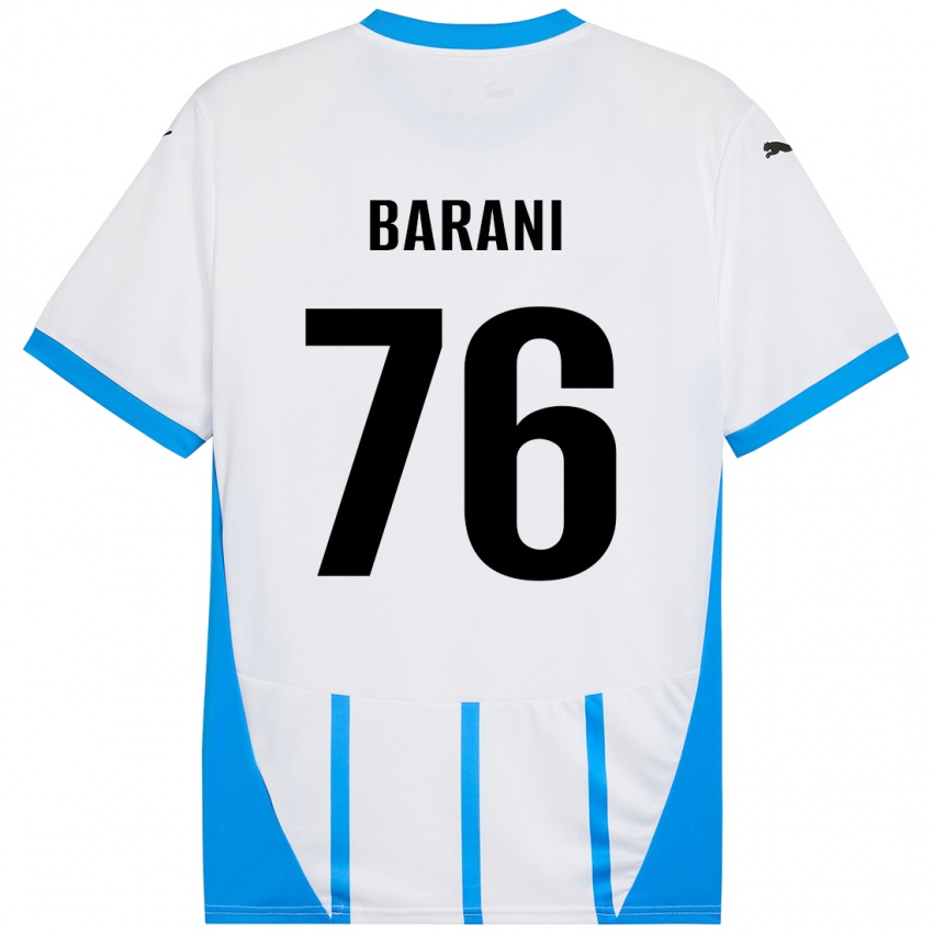 Børn Luca Barani #76 Hvid Blå Udebane Spillertrøjer 2024/25 Trøje T-Shirt