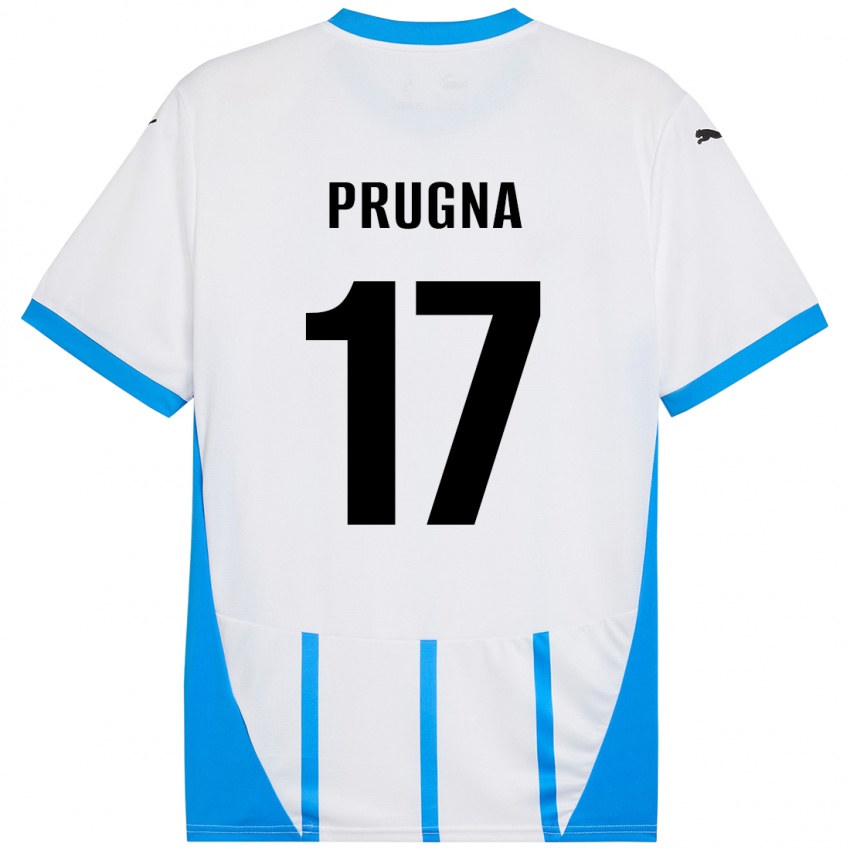 Børn Cecilia Prugna #17 Hvid Blå Udebane Spillertrøjer 2024/25 Trøje T-Shirt