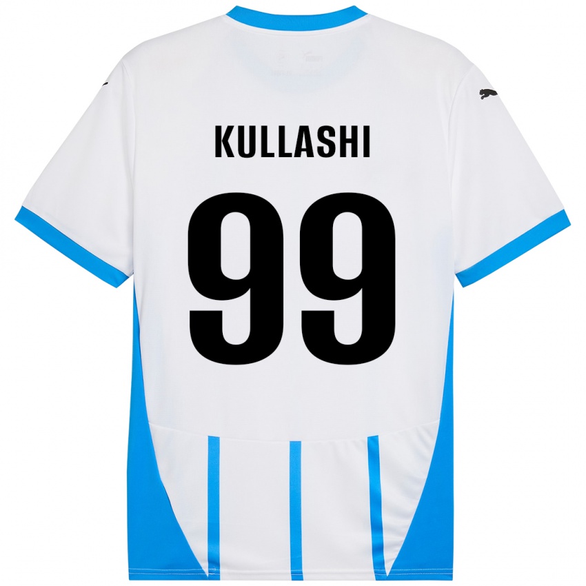 Børn Loreta Kullashi #99 Hvid Blå Udebane Spillertrøjer 2024/25 Trøje T-Shirt