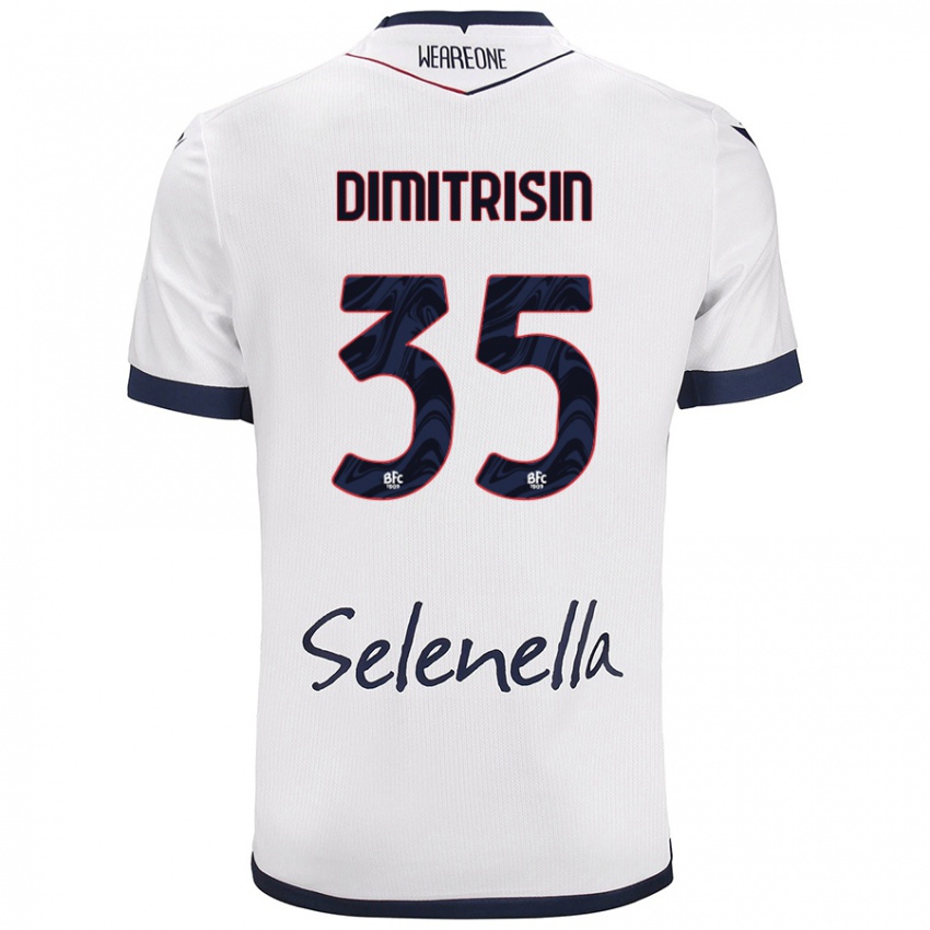 Børn Danila Dimitrișin #35 Hvid Kongeblå Udebane Spillertrøjer 2024/25 Trøje T-Shirt