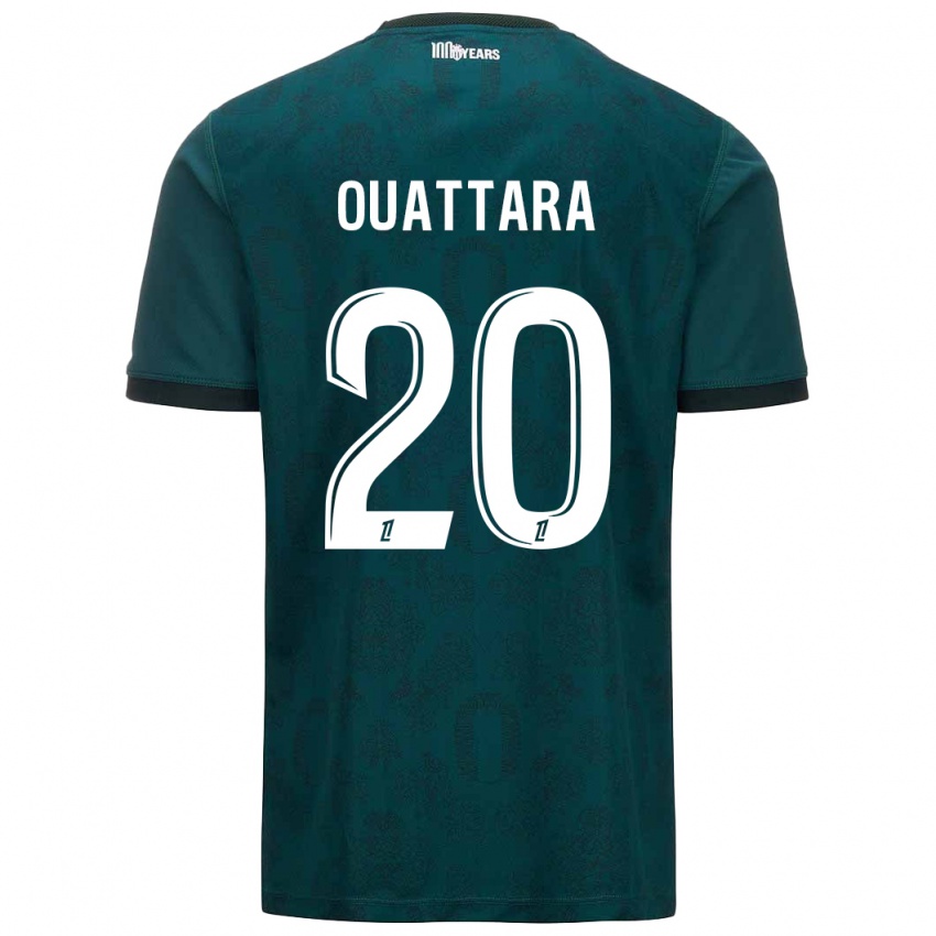 Børn Kassoum Ouattara #20 Mørkegrøn Udebane Spillertrøjer 2024/25 Trøje T-Shirt