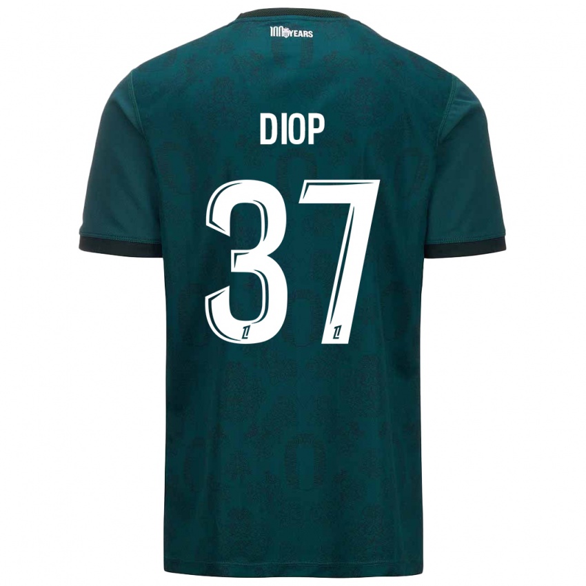 Børn Edan Diop #37 Mørkegrøn Udebane Spillertrøjer 2024/25 Trøje T-Shirt